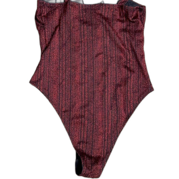 And Now This Metallic Sleeveless Bodysuit black/deep red size XS - Picture 10 of 11